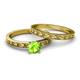 4 - Niah Classic Peridot Solitaire Bridal Set Ring 
