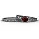 1 - Niah Classic Red Garnet Solitaire Bridal Set Ring 