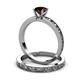 3 - Niah Classic Red Garnet Solitaire Bridal Set Ring 