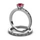 3 - Niah Classic Rhodolite Garnet Solitaire Bridal Set Ring 