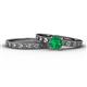 1 - Niah Classic Emerald Solitaire Bridal Set Ring 