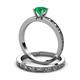 3 - Niah Classic Emerald Solitaire Bridal Set Ring 