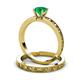 3 - Niah Classic Emerald Solitaire Bridal Set Ring 