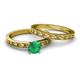 4 - Niah Classic Emerald Solitaire Bridal Set Ring 