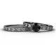 1 - Niah Classic Black Diamond Solitaire Bridal Set Ring 