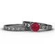 1 - Niah Classic Ruby Solitaire Bridal Set Ring 