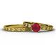 1 - Niah Classic Ruby Solitaire Bridal Set Ring 