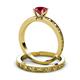 3 - Niah Classic Ruby Solitaire Bridal Set Ring 