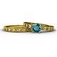 1 - Niah Classic London Blue Topaz Solitaire Bridal Set Ring 