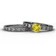 1 - Niah Classic Yellow Diamond Solitaire Bridal Set Ring 