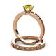3 - Niah Classic Yellow Diamond Solitaire Bridal Set Ring 