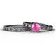 1 - Niah 0.95 ct Classic Pink Sapphire Solitaire Bridal Set Ring  