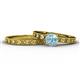 1 - Niah Classic Aquamarine Solitaire Bridal Set Ring 