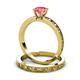 3 - Niah Classic Pink Tourmaline Solitaire Bridal Set Ring 