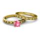4 - Niah Classic Pink Tourmaline Solitaire Bridal Set Ring 