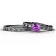 1 - Niah Classic Amethyst Solitaire Bridal Set Ring 