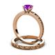 3 - Niah Classic Amethyst Solitaire Bridal Set Ring 