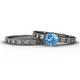 1 - Niah 0.95 ct Classic Blue Topaz Solitaire Bridal Set Ring  