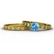 1 - Niah 0.95 ct Classic Blue Topaz Solitaire Bridal Set Ring  