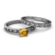 4 - Niah Classic Citrine Solitaire Bridal Set Ring 