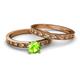 4 - Niah Classic Peridot Solitaire Bridal Set Ring 