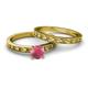 4 - Niah Classic Rhodolite Garnet Solitaire Bridal Set Ring 