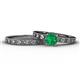 1 - Niah 0.80 ct Classic Emerald Solitaire Bridal Set Ring  