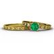 1 - Niah Classic Emerald Solitaire Bridal Set Ring 