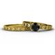 1 - Niah Classic Black Diamond Solitaire Bridal Set Ring 