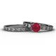 1 - Niah 0.95 ct Classic Ruby Solitaire Bridal Set Ring  