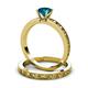 3 - Niah Classic London Blue Topaz Solitaire Bridal Set Ring 