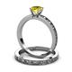 3 - Niah Classic Yellow Diamond Solitaire Bridal Set Ring 