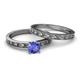 4 - Niah Classic Tanzanite Solitaire Bridal Set Ring 