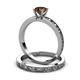 3 - Niah Classic Smoky Quartz Solitaire Bridal Set Ring 