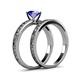 5 - Niah Classic Tanzanite Solitaire Bridal Set Ring 
