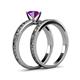 5 - Niah Classic Amethyst Solitaire Bridal Set Ring 