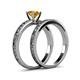 5 - Niah Classic Citrine Solitaire Bridal Set Ring 