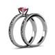 5 - Niah Classic Rhodolite Garnet Solitaire Bridal Set Ring 