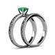 5 - Niah Classic Emerald Solitaire Bridal Set Ring 