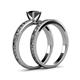 5 - Niah Classic Black Diamond Solitaire Bridal Set Ring 