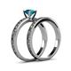 5 - Niah Classic London Blue Topaz Solitaire Bridal Set Ring 