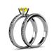 5 - Niah Classic Yellow Diamond Solitaire Bridal Set Ring 