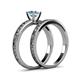 5 - Niah Classic Aquamarine Solitaire Bridal Set Ring 