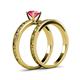 5 - Niah Classic Pink Tourmaline Solitaire Bridal Set Ring 