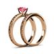 5 - Niah Classic Pink Tourmaline Solitaire Bridal Set Ring 