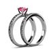 5 - Niah Classic Pink Tourmaline Solitaire Bridal Set Ring 