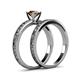 5 - Niah Classic Smoky Quartz Solitaire Bridal Set Ring 