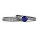 1 - Janina Classic Blue Sapphire Solitaire Bridal Set Ring 