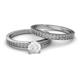 4 - Janina Classic White Sapphire Solitaire Bridal Set Ring 