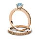 3 - Janina Classic Aquamarine Solitaire Bridal Set Ring 